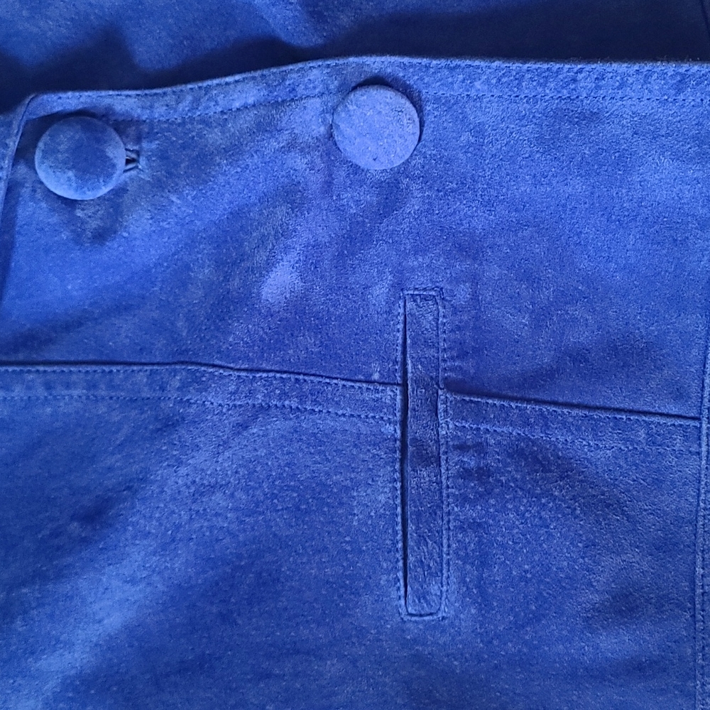 Cobalt Blue genuine suede leather Chico's jacket small - Picture 4 of 7